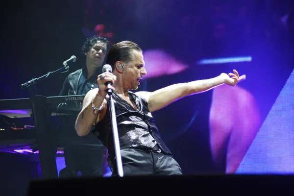 Depeche mode v koncertu v aréně minsk v pátek 28. února 2014 v Minsku, Bělorusko Stock Obrázky