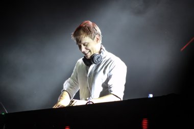 Members of ARMIN ONLY: Intense show with Armin van Buuren in Minsk-Arena on February 21, 2014 clipart
