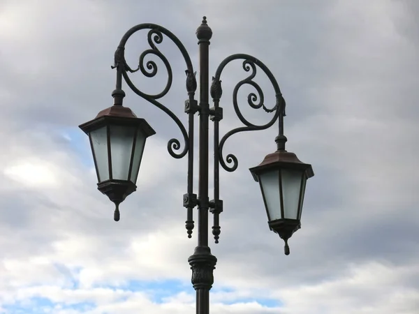 Forged Beautiful Street Lamp Retro Style — Stock Photo, Image