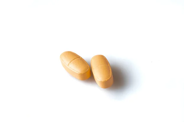 Image Orange Pills Isolated Shadows — Stock Photo, Image