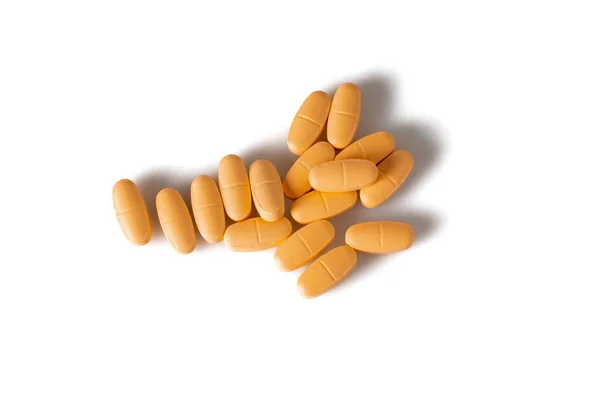 Image Orange Pills Isolated Shadows — Foto Stock