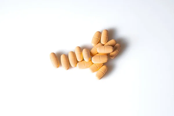Image Orange Pills Isolated Shadows — Stock Photo, Image
