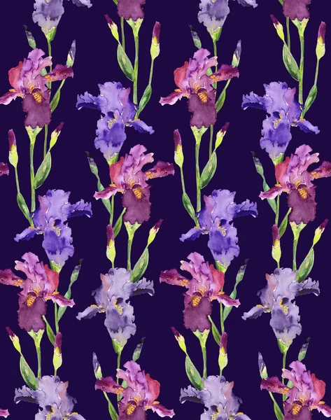 Irises Seamless Pattern — Stock Photo, Image