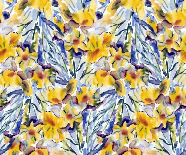 sarı çiçek seamles desen