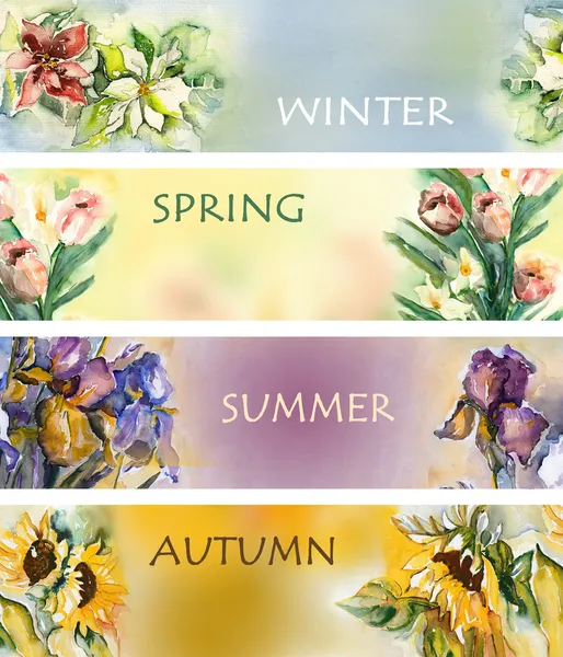 Seasons Banner — Stock Photo, Image