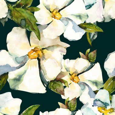 Beyaz çiçekler pürüzsüz desen