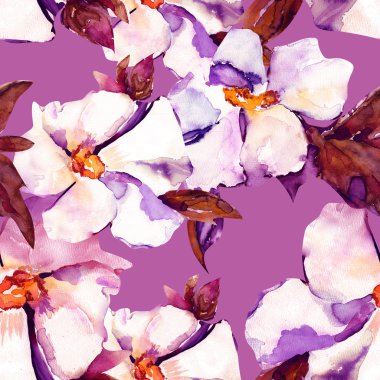 Beyaz çiçekler pürüzsüz desen