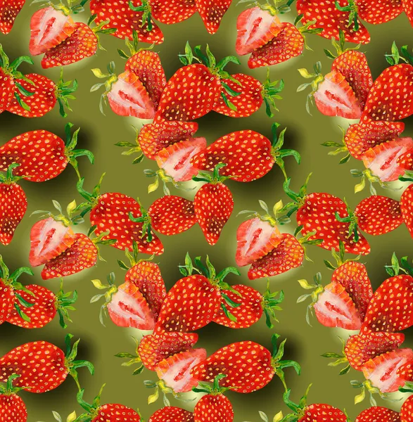 Strawberries seamless pattern — Stock Photo, Image