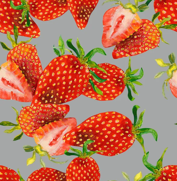 Bezešvé vzor jahody — Stock fotografie