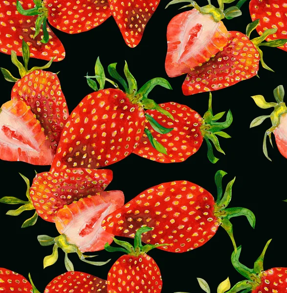 Erdbeeren nahtloses Muster — Stockfoto