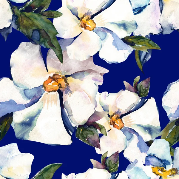 White flowers seamless pattern — Stock Photo, Image