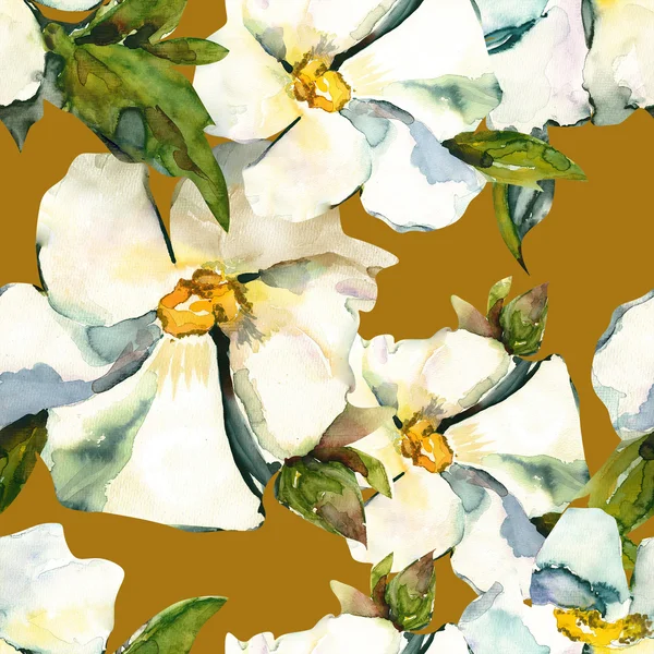 Fleurs blanches motif sans couture Image En Vente