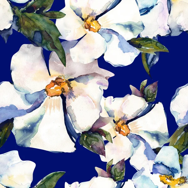 Fleurs blanches motif sans couture Images De Stock Libres De Droits