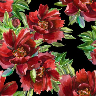 Kırmızı poenies seamless modeli