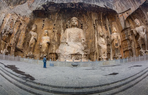 Longmen mağarasını Buda'nın rakamları ile — Stok fotoğraf