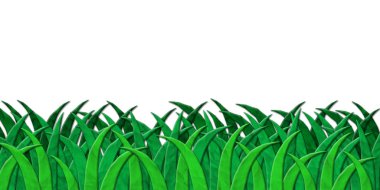 Kil beyaz zemin üzerine yapılmış yeşil çimen