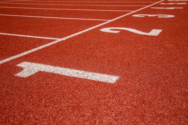 Athletics Track Lane Numbers — Stock Photo, Image