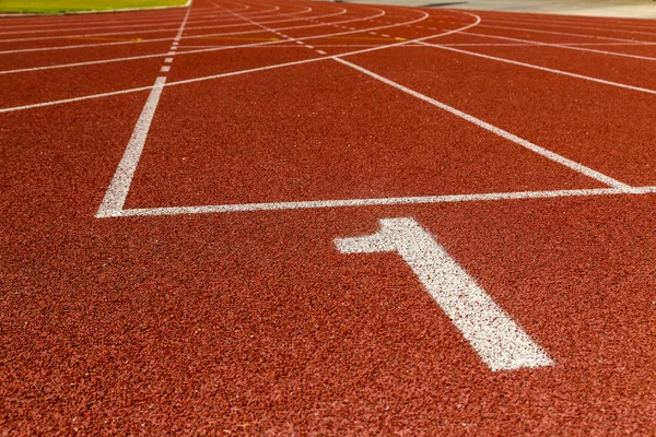 Atletismo Track Lane Numbers — Fotografia de Stock