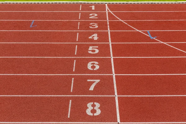 Athletics Track Lane Numbers — Stock Photo, Image