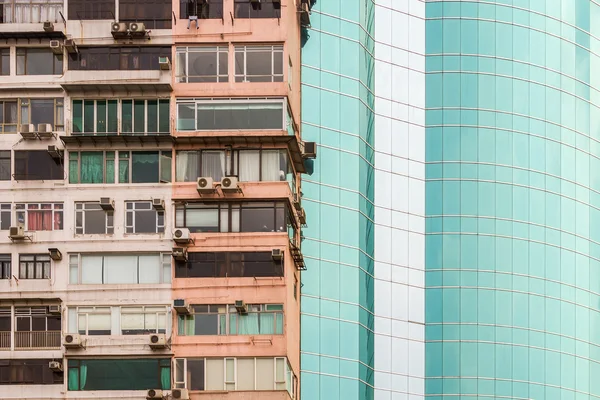 Hong Kong edifício antigo e novo — Fotografia de Stock