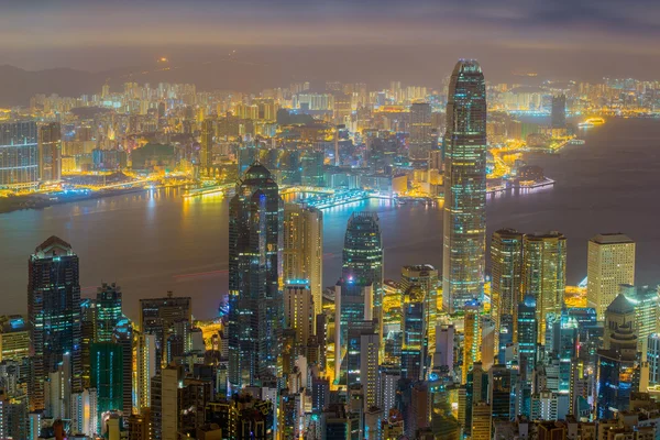 Hong Kong vue sur la ville la nuit — Photo