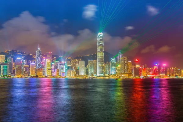 Hong Kong vista sulla città di notte — Foto Stock