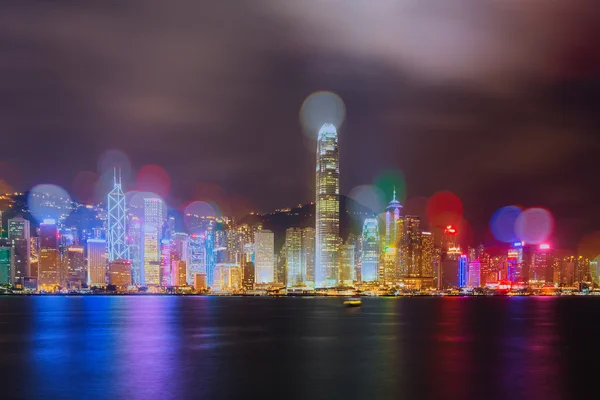 Hong Kong vista sulla città di notte — Foto Stock