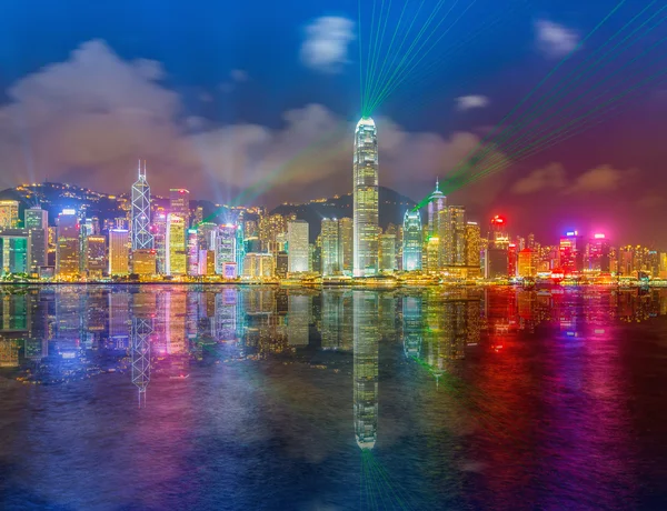 Hong Kong vista sulla città di notte — Foto Stock