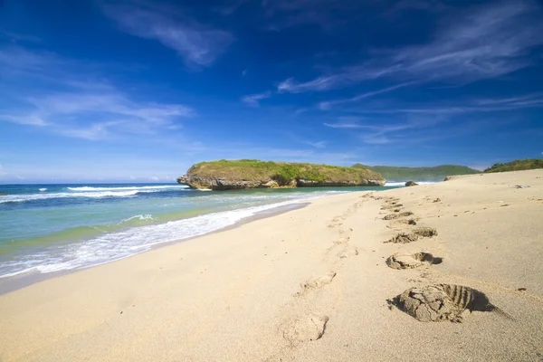 Empreintes dans le sable — Photo