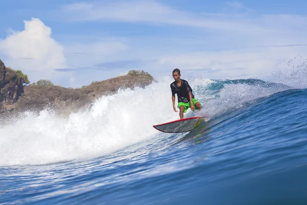 Surfer on wave — Stock Photo, Image