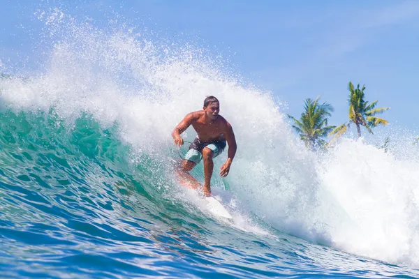 Surfování vlně. ostrov Bali. Indonésie. — Stock fotografie