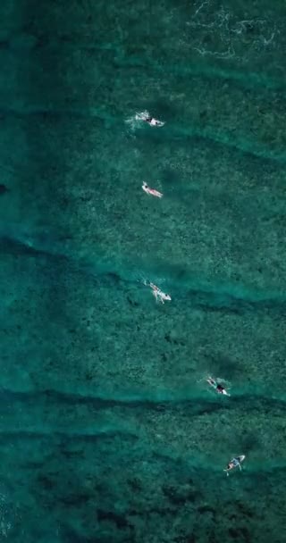 马尔代夫海浪冲浪者的空中景观 — 图库视频影像
