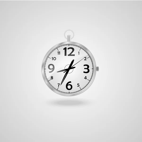 Horloge sur le fond gris — Image vectorielle