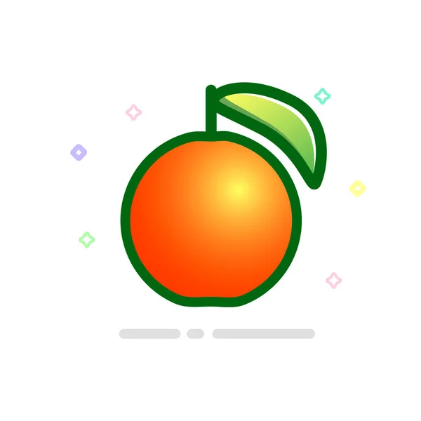 Manzana Naranja Vector Icono — Vector de stock