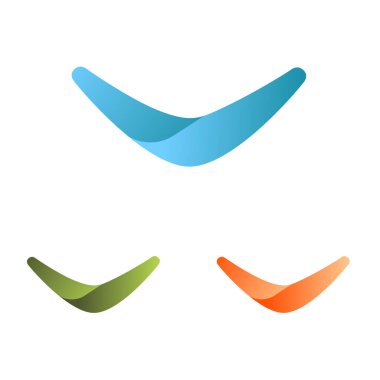 Bumerang ikonu. Logo. Vektör illüstrasyonu.