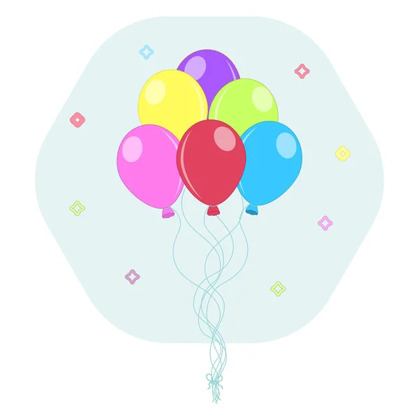 Globos Ilustración Vectorial Para Cumpleaños Vacaciones Infantiles — Vector de stock