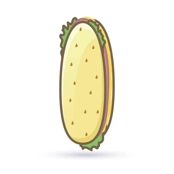 Vektorový Burger Ilustrace Fast Food Illustration — Stockový vektor