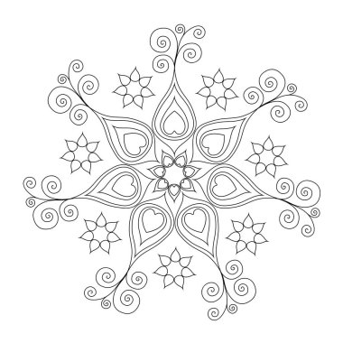 Vektör süsü. El çizimi. Meditasyonu kabul et ve rahatla..