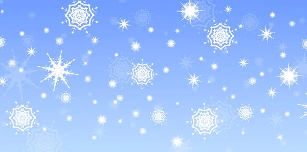 Νιφάδες Χιονιού Μπλε Φόντο Χριστουγεννιάτικο Φόντο Χριστουγεννιάτικη Πρωτοχρονιάτικη Κάρτα — Διανυσματικό Αρχείο
