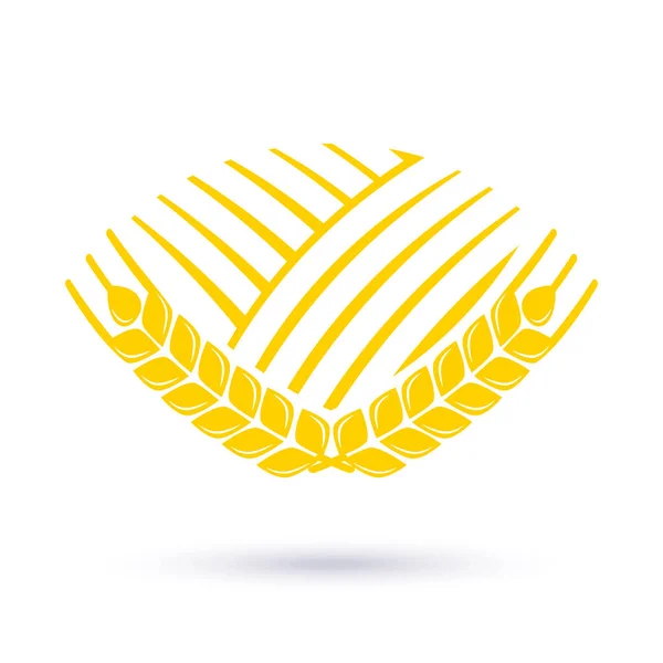Икона Поля Пшеницы Эмблема Сельского Хозяйства — стоковый вектор