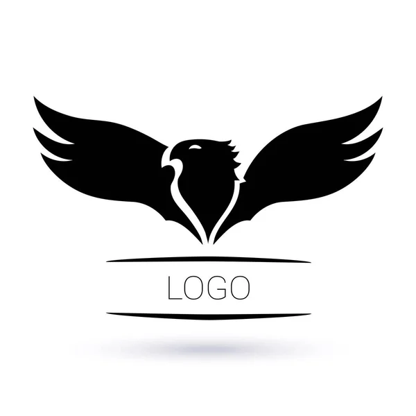 Орел Птичий Логотип Шаблон Логотипа Вектора Монохромная Иллюстрация — стоковый вектор