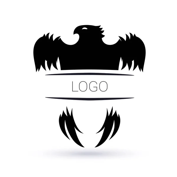 Adler Vogel Logo Vektor Logo Vorlage Monochrome Illustration — Stockvektor