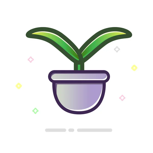 Plant Pot Icon Seedling Icon Vector — Stock Vector