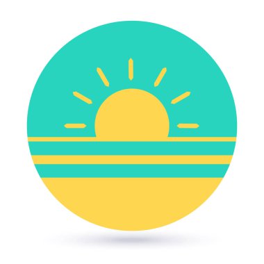 Sea and sun icon.