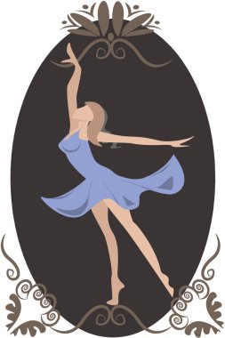 dans eden kadın siluet süslü çerçeve