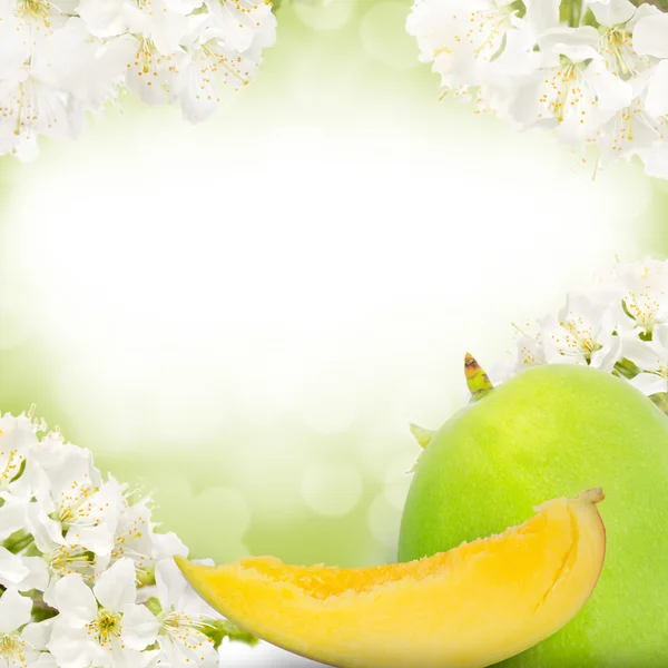 Fruit with blossoms — Stock Photo, Image