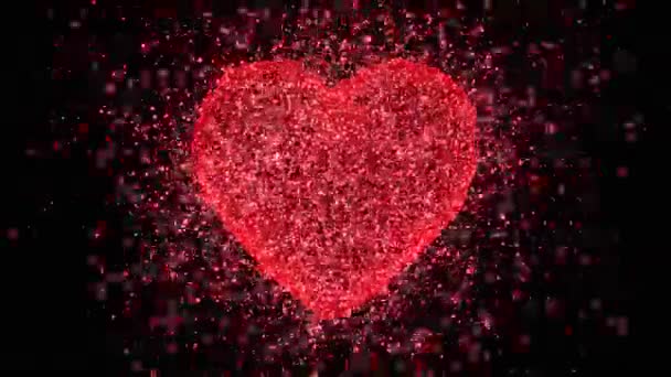 Corazón Rojo Brillante Día San Valentín — Vídeo de stock