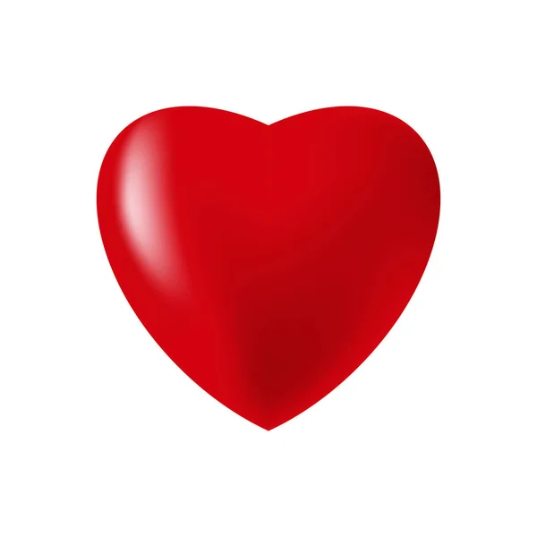 Rotes Herz Auf Weißem Hintergrund Vektor — Stockvektor