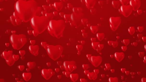 Saint Valentin Animation Coeur Rouge Fond Salutation Avec Les Cœurs — Video