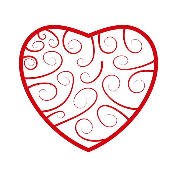 Червоне Серце Білому Тлі Векторні — стоковий вектор